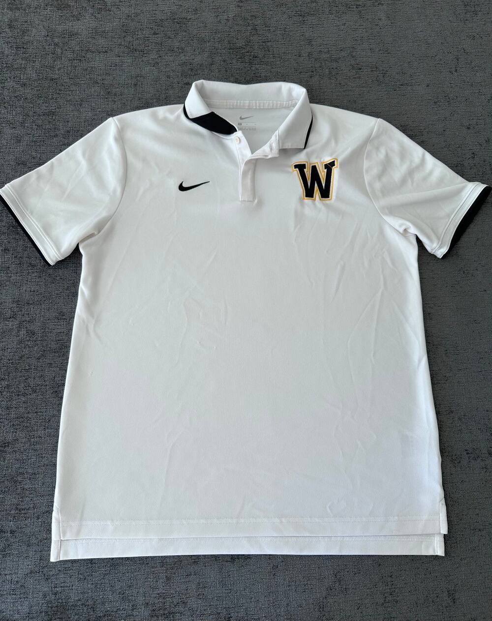 Nike Golf Washington Huskies Mens Medium M Dri-FIT White Polo Shirt NCAA College